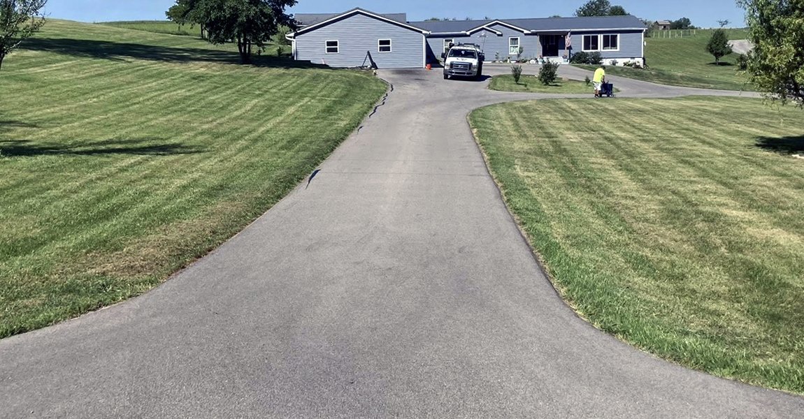 Asphalt driveway before sealcoating in North Lewisburg, OH